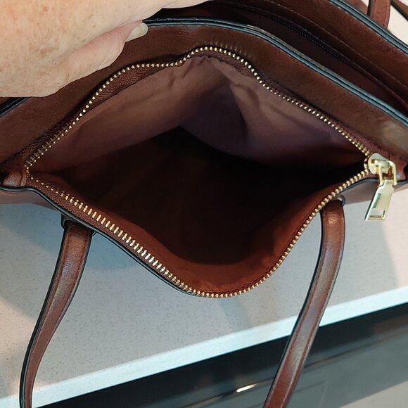 Bueno Brown Vegan Leather Shoulder Purse with Strap & Handles - Picture 5 of 13